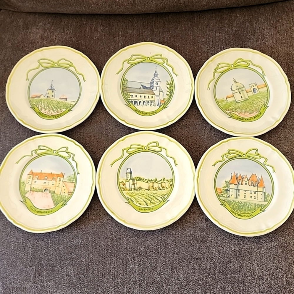 NEW!! Set of 6 Vintage Longchamp Chateau Plates